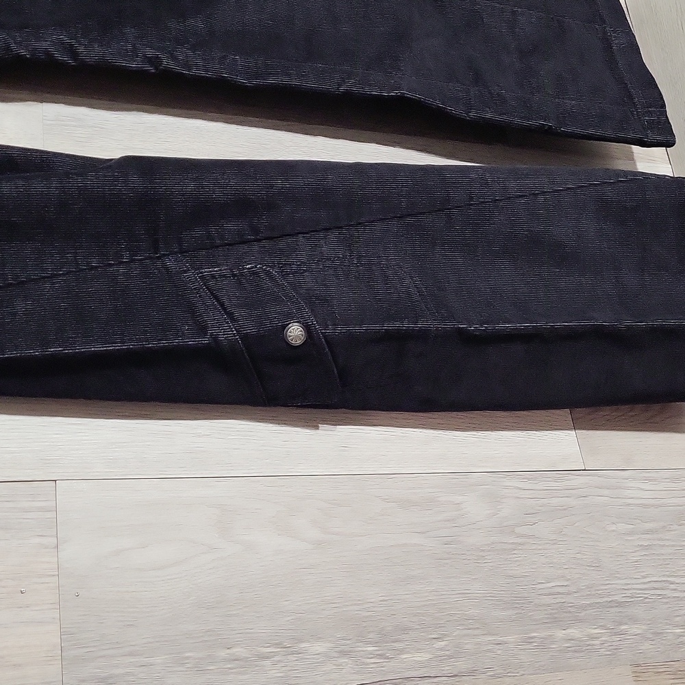 Athleta Womens 6 Corduroy Cargo‎ Dipper Pants Black Flare Bootcut Y2K - Picture 10 of 13